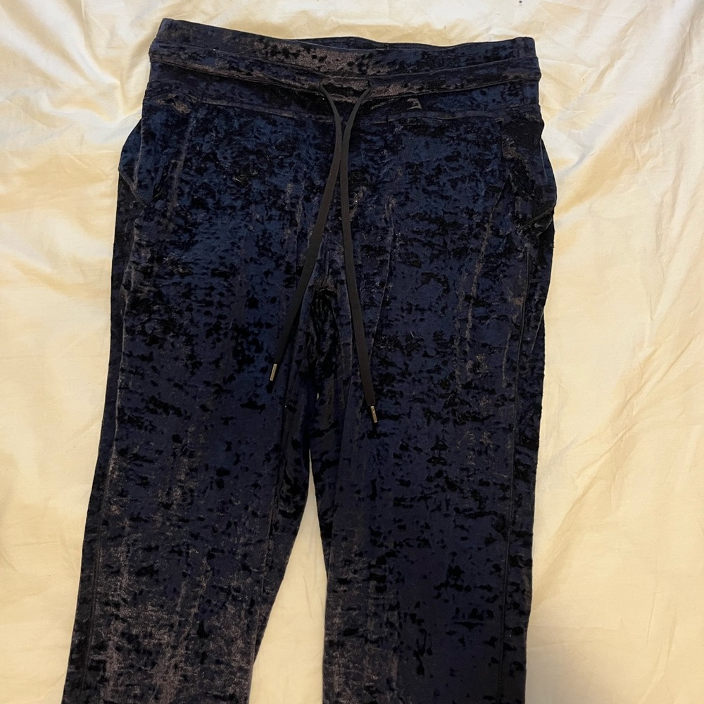 Ready to Crush High-Rise Velour Jogger, Full Length, black